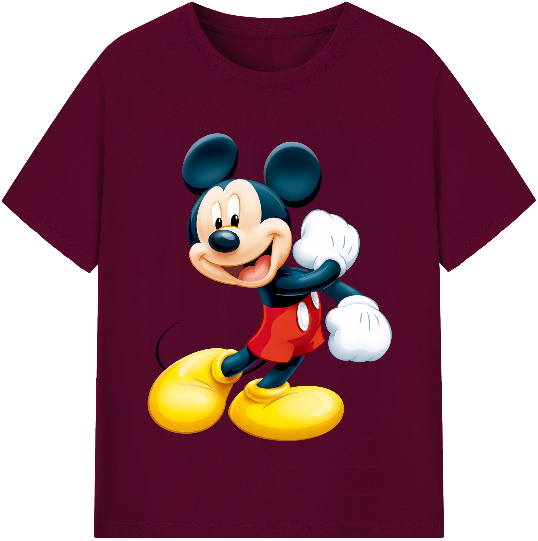 （画像用） ミッキーマウス Mickey Mouse レディースカジュアルプリントTシャツ（綿100％）